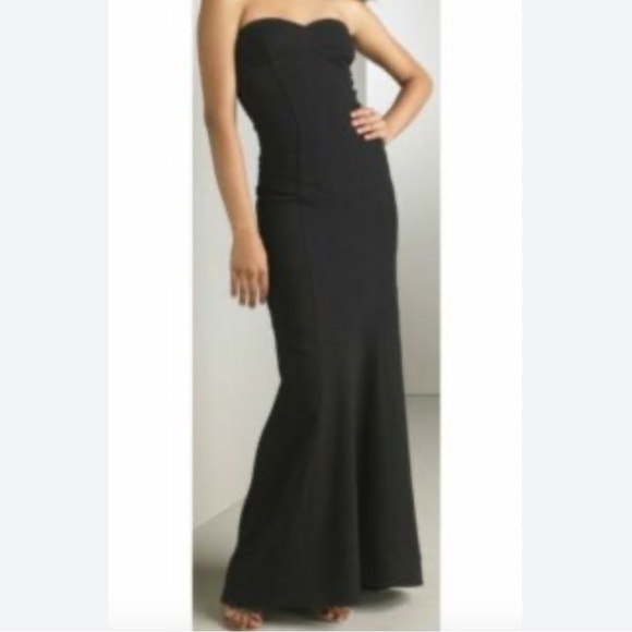NWOT Diane Von Furstenberg DVF OLSEN GOWN Maxi Dress Corset detail Black SZ 2
